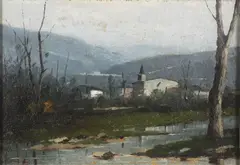 Gino De Lai, Paesaggio con chiesa