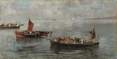 Attilio Pratella, Marina con barche
