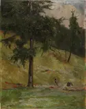 Pietro Leidi, Paesaggio con contadina