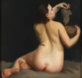 Vlaho Bukovac, Nudo di donna con grappolo d'uva