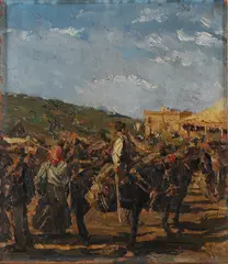 Alfredo Scocchera, Cavalieri in un paesaggio