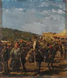 Alfredo Scocchera, Cavalieri in un paesaggio