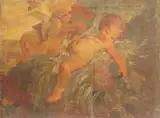 Pittore Del Xix Secolo, Putti alati in un paesaggio