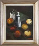 Domenico Purificato, Natura morta con lanterna e frutta