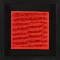 Bernard Aubertin, Tableau Clous, 1970, Nägel auf Holz, rot bemalt