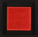Tableau Clous by Bernard Aubertin, 1970, Nägel auf Holz, rot bemalt, sold Feb 2018