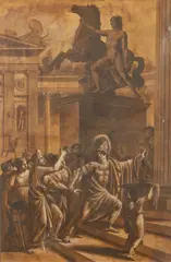 Giuseppe Sabatelli, Attribuito a. La Pizia sacerdotessa d'Apollo in Delfi forzata dall'oracolo