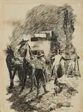 Arthur Rackham, Una carrozza fermata nella notte dai briganti