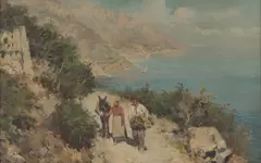 Tito Pellicciotti, Paesaggio marino con contadini
