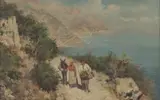 Tito Pellicciotti, Paesaggio marino con contadini