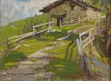 Romeo Borgognoni, Paesaggio montano con baita