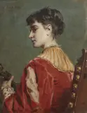 Eleuterio Pagliano, Ritratto di gentildonna con strumento musicale