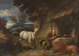 San Gerolamo e il leone by Pieter Mulier Detto Cavalier Tempesta, sold Dec 2021