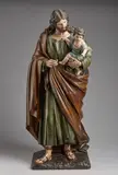 Scultore Del Xviii Secolo, San Giuseppe con Cristo Bambino in legno policromo, sculpture