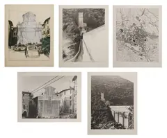 Christo, Packed fountain and packed tower, Spoleto, print (other)