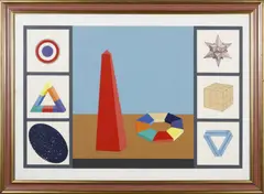 Senza titolo by Lucio Del Pezzo, 1960, mixed media on canvas, sold Oct 2021