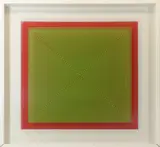 Alberto Biasi, Progetto S1, dinamica visiva in verde su fondo rosso