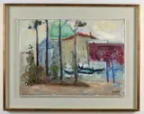 Gino Moro, Case con barche e alberi