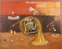Interno con corno by Luca Giovagnoli, sold Oct 2021