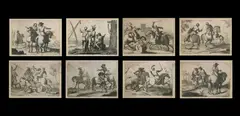 Francesco Simonini, Gruppo di otto incisioni raffiguranti scene di genere e di battaglia, print (other)