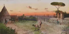 Federico Schianchi, Paesaggio con contadini e animali
