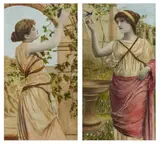 Henry Ryland, Coppia di dipinti raffiguranti ritratto di fanciulle in abiti classici