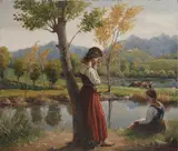 Fabio Fabbi, Paesaggio con pastorelle e animali