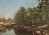 Emma Ciardi, Paesaggio autunnale con stagno