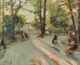 Oscar Sogaro, Paesaggio con personaggi