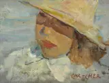 Carlo Cherubini, Ritratto di donna con cappello