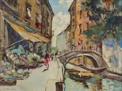 Cosimo Privato, Canale veneziano con personaggi