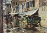 Cosimo Privato, Paesaggio veneziano con personaggi