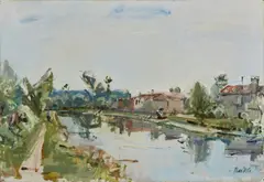 Neno Mori, Paesaggio con canale veneto