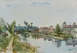 Neno Mori, Paesaggio con canale veneto
