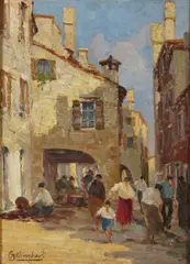 Dario Galimberti, Paesaggio cittadino con personaggi