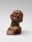 Plasticatore Dell'italia Meridionale, Testa virile in terracotta policroma e vetro, sculpture