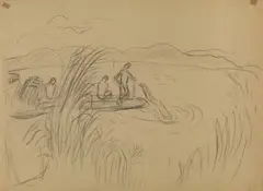 Elisabeth Chaplin, Bagnanti entro paesaggio lacustre