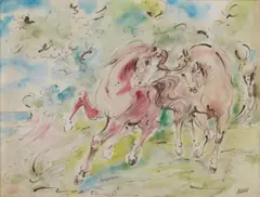 Cavalli amorosi by Aligi Sassu, sold Jul 2021
