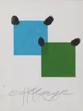 Collage by Aldo Mondino, sold Jul 2021