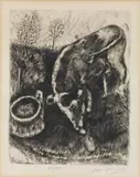 Fables de la Fontaine series: Les deux Taureaux et une grenouille by Marc Chagall, print (other), sold Jun 2021