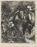 Fables de la Fontaine series: La grenouille qui se veut faire aussi grosse que le boeuf by Marc Chagall, print (other), sold Jun 2021