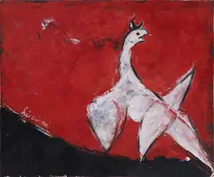 Osvaldo Licini, Angelo ribelle su fondo rosso