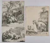 Johann Heinrich Roos, Gruppo di tre incisioni raffiguranti greggi, print (other)