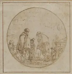 Viandanti in un paesaggio by Stefano della Bella, sold Jun 2021