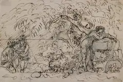 Paesaggio con personaggi by Luigi Sabatelli, sold Jun 2021