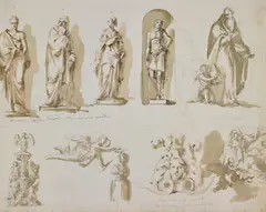 Domenico Paghini, Studi di figure e ornamenti
