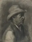 Gigi Morbelli, Ritratto d'uomo con cappello