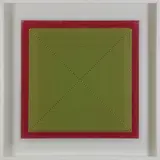 Alberto Biasi, Progetto S1, dinamica visiva in verde su fondo rosso