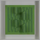 Alberto Biasi, Progetto S5, rilievo 4 in blu e giallo su fondo verde