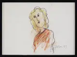 Senza titolo by Tano Festa, 1983, pastelli on paper, sold Mar 2021